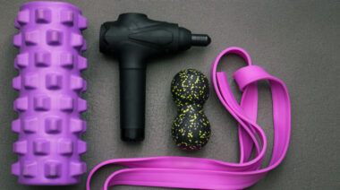 massage gun and foam roller