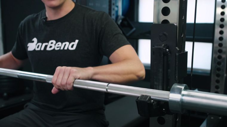 Gripping a barbell where the knurling is
