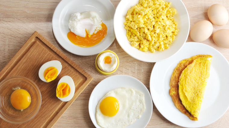 Different ways to cook an egg. 