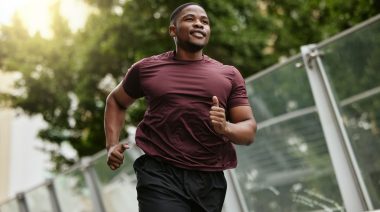 A person running outside.