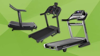 A stylized image shows 3 of the Best Treadmills for Tall Runners.