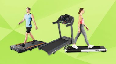 A stylized image showing 3 of the Best Lightweight Treadmills.