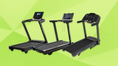 A stylized image shows 3 of the Best Treadmills for Apartments.