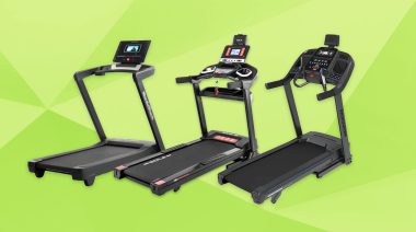 A stylized image shows 3 of the Best Treadmills under $1500.