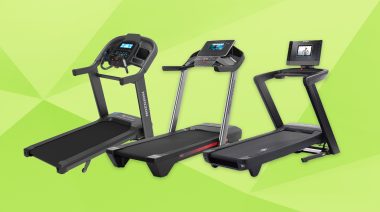 Three of the Best Treadmills Under $2000 are shown on a stylized green background.