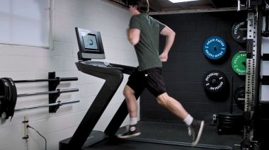 Jake running on the treadmill.