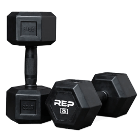 REP Fitness Rubber Coated Dumbbells