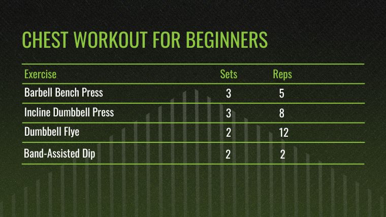 The Chest Workout for Beginners chart.