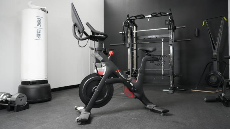 The Peloton Bike in the BarBend gym.