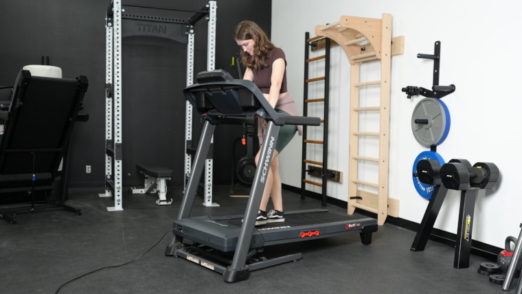 Our BarBend tester with the Schwinn 810 Treadmill.