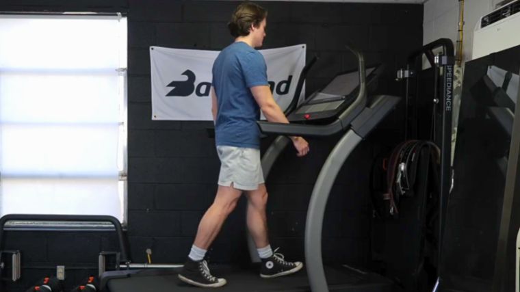 Jake walking on a treadmill.