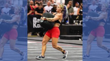 A CrossFit athlete competing.