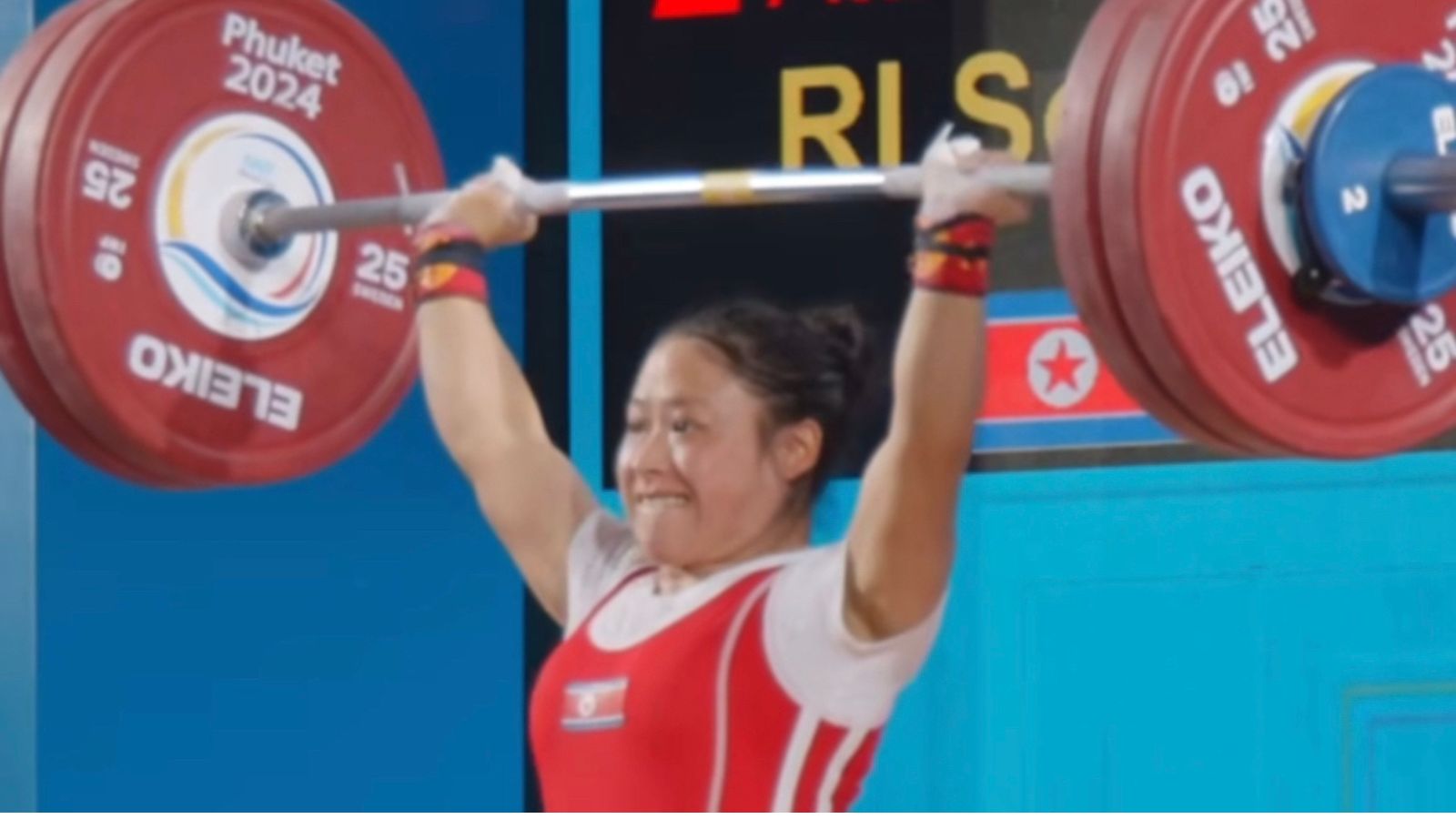 Weightlifter Ri Song Gum (49KG) Sets 221KG Total World Record At 2024 ...