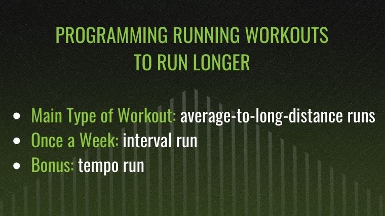 Programming running workouts to run longer.