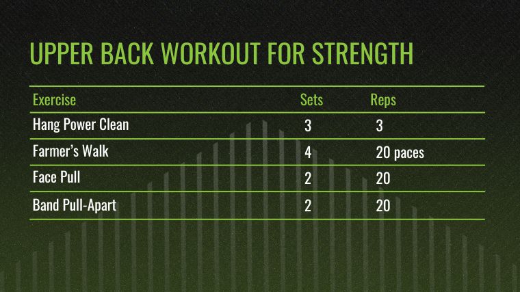 The Upper Back Workout for Strength chart.