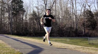 A person running to follow his 5k training plan.