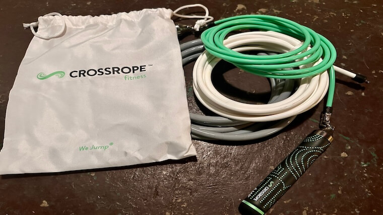 The CrossRope AMP Jump Rope with carrying bag
