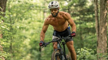 CrossFit star Rich Froning during a bike race.