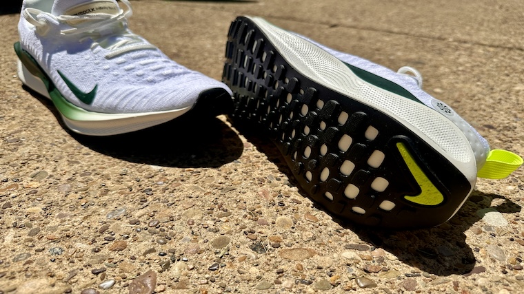 The waffle-patterned outsole across the Nike InfinityRN 4 running shoes