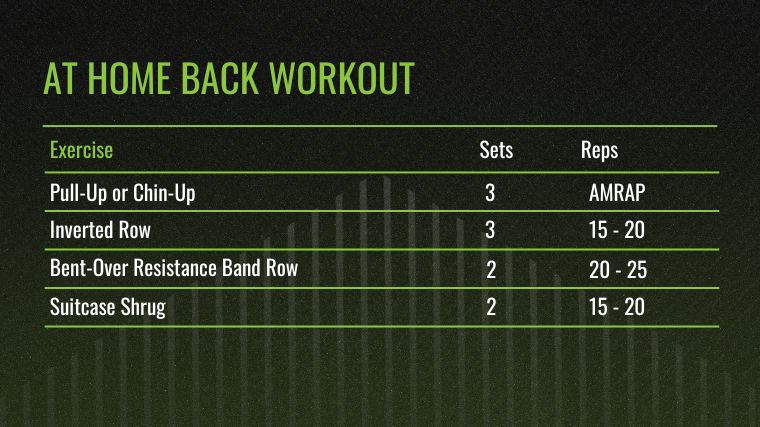 The At Home Back Workout chart for the best back exercises. 