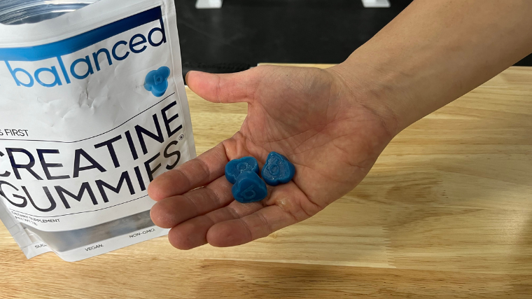 A handful of Bear Balanced Creatine Gummies.