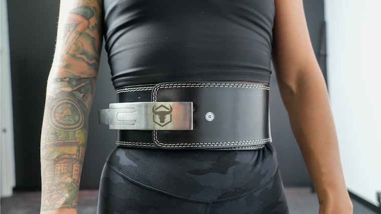 Our tester wearing the Iron Bull 10mm 4" Premium Lever Lifting Belt
