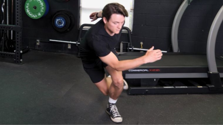 Jake doing the skaters movement as one of the best cardiovascular exercises.