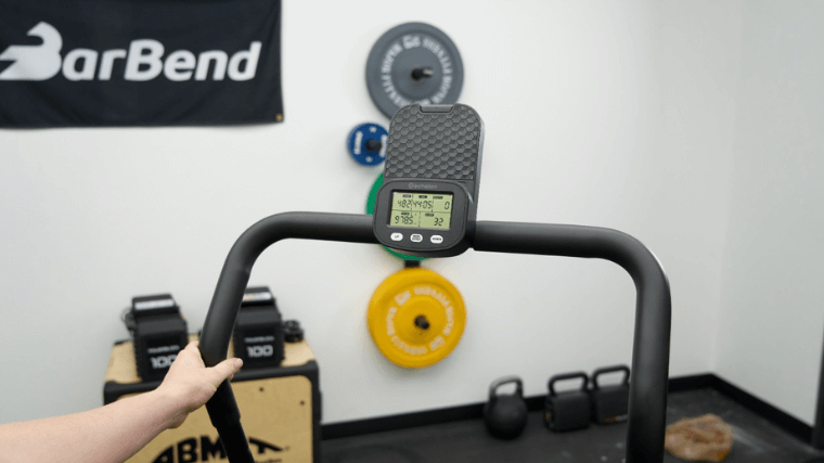 Echelon Stair Climber Sport handle bar and screen with phone holder.