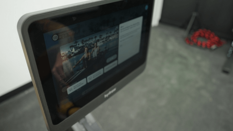 The Hydrow Wave's 16-inch HD touchscreen