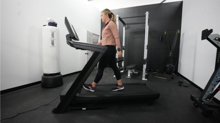 Treadmill with cushioned track sale