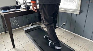 Our tester working on a treadmill