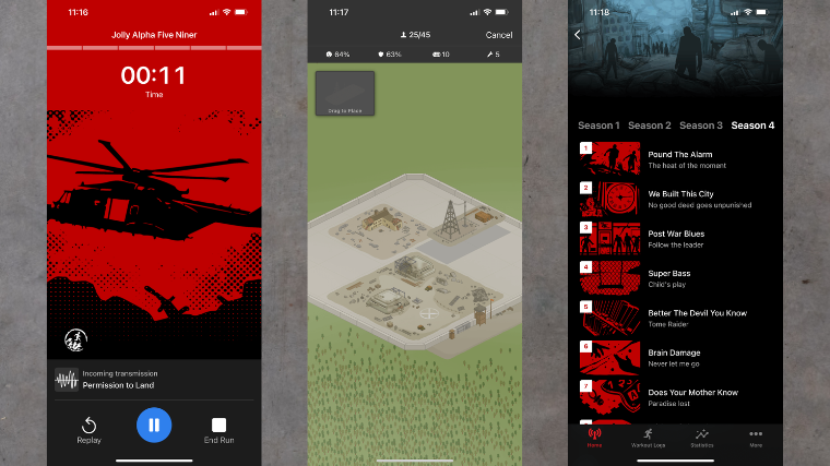 Screenshots from the app Zombies, Run