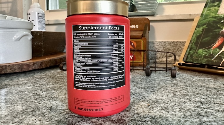 4 Gauge Natural Pre-Workout supplement facts