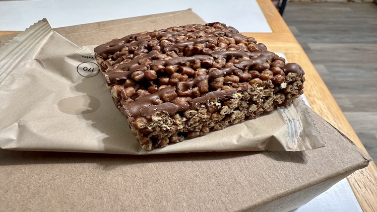 Our tester trying Promix Protein Puff Bars