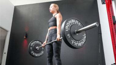 An athlete performing a deadlift.