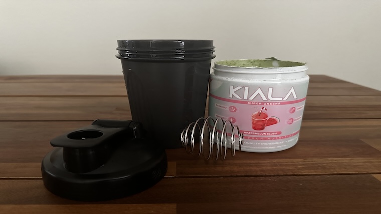 Kiala Greens with shaker bottle