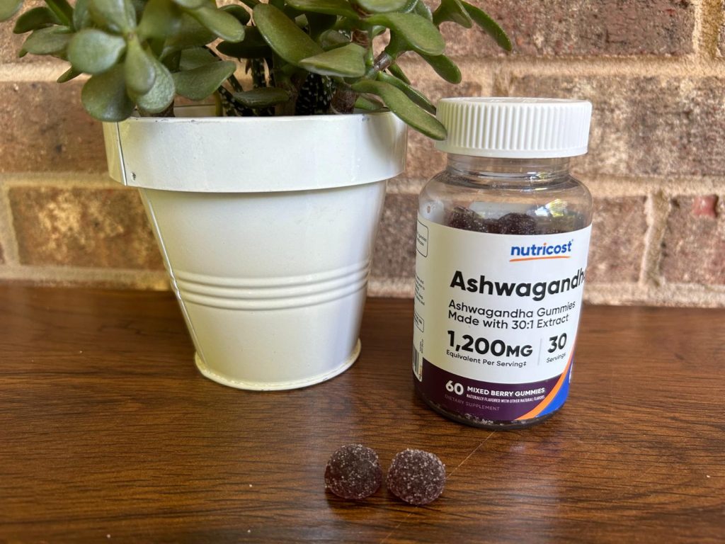 Nutricost ashwagandha on a table