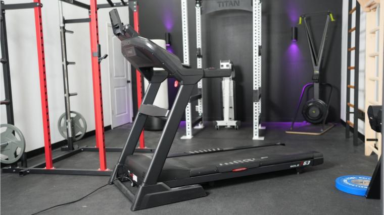The Sole F63 Treadmill in the BarBend gym.