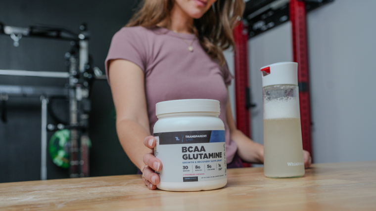 Our tester trialing Transparent Labs BCAA Glutamine