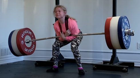 11-Year-Old Weightlifter Rory van Ulft Zercher Squats 120 Kilograms (264 Pounds) in Training