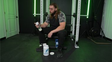 Our tester preps for the 1st Phorm Protein review.