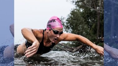 Tia-Clair Toomey-Orr swimming during the CrossFit Games