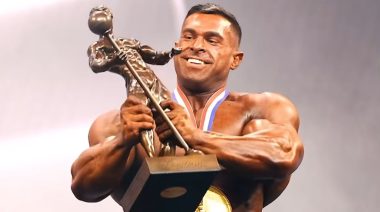 Derek Lunsford Mr. Olympia Trophy