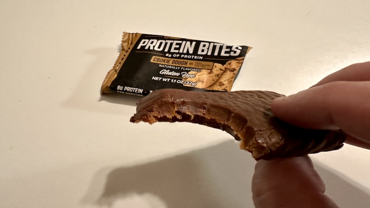 A close look at a bitten Onnit Protein Bite