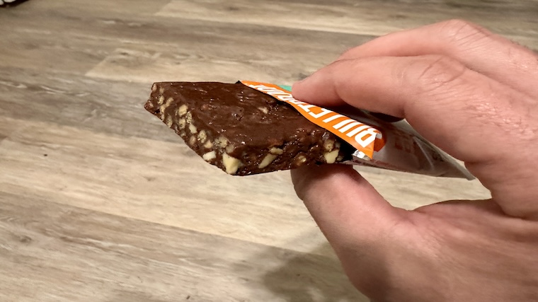 A close look at an unwrapped Bulletproof Protein Crisp Bar