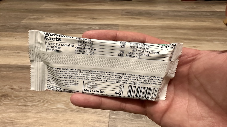 Bulletproof Protein Crisp Bar nutrition facts