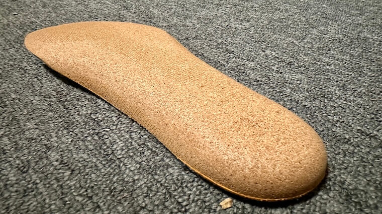 The cork base of the Fulton Athletic Insole