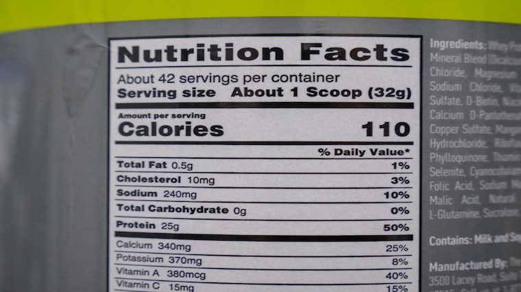 Isopure Protein Powder nutrition facts