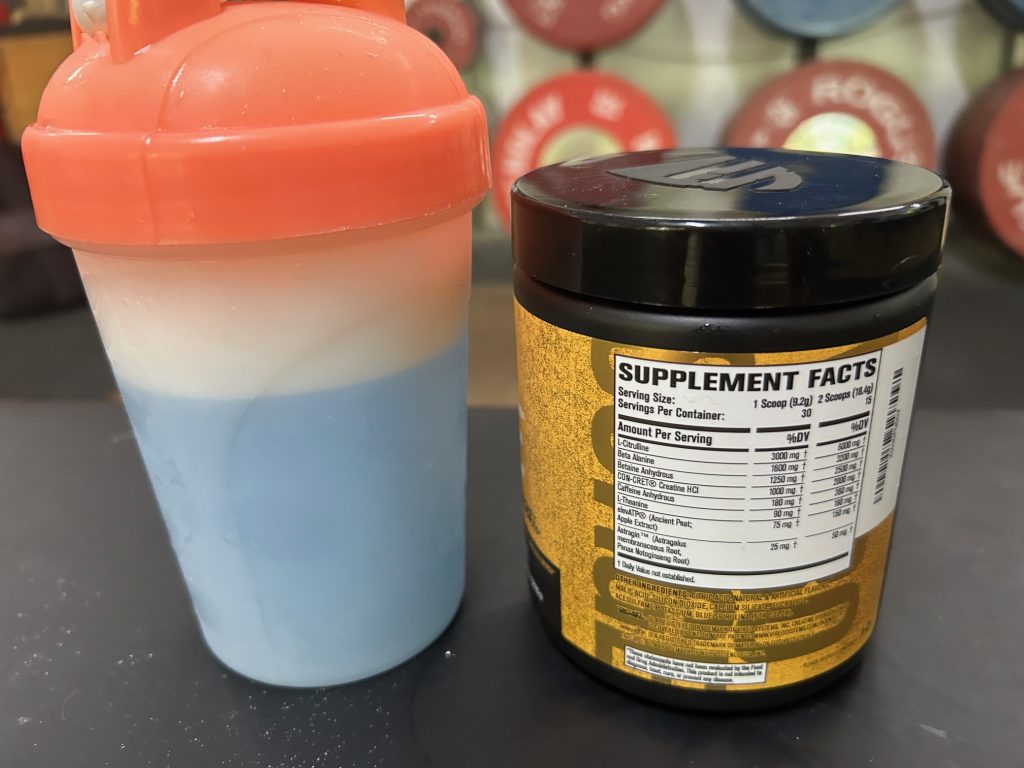 Jacked Factory Nitro Surge supplement facts label.