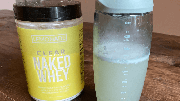 A close look at a Clear Naked Whey shake